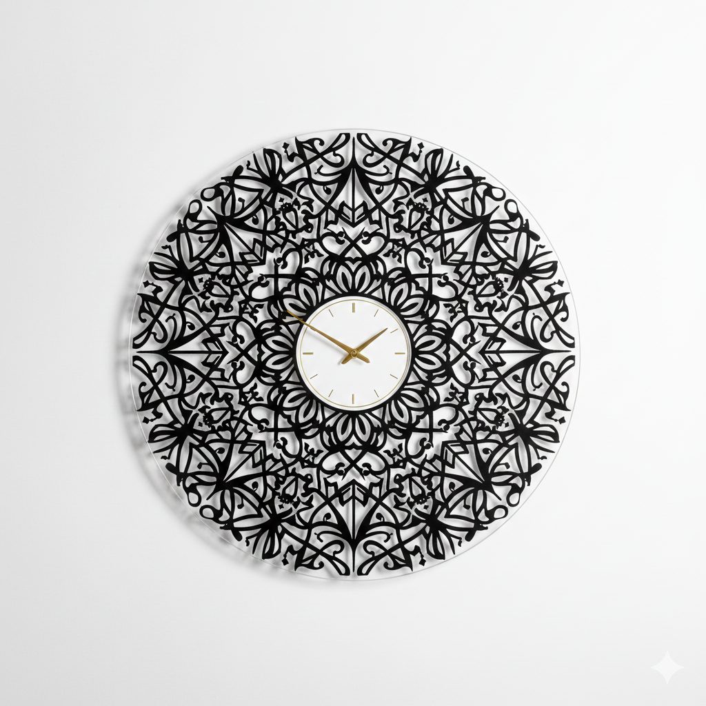 Floral acrylic clock