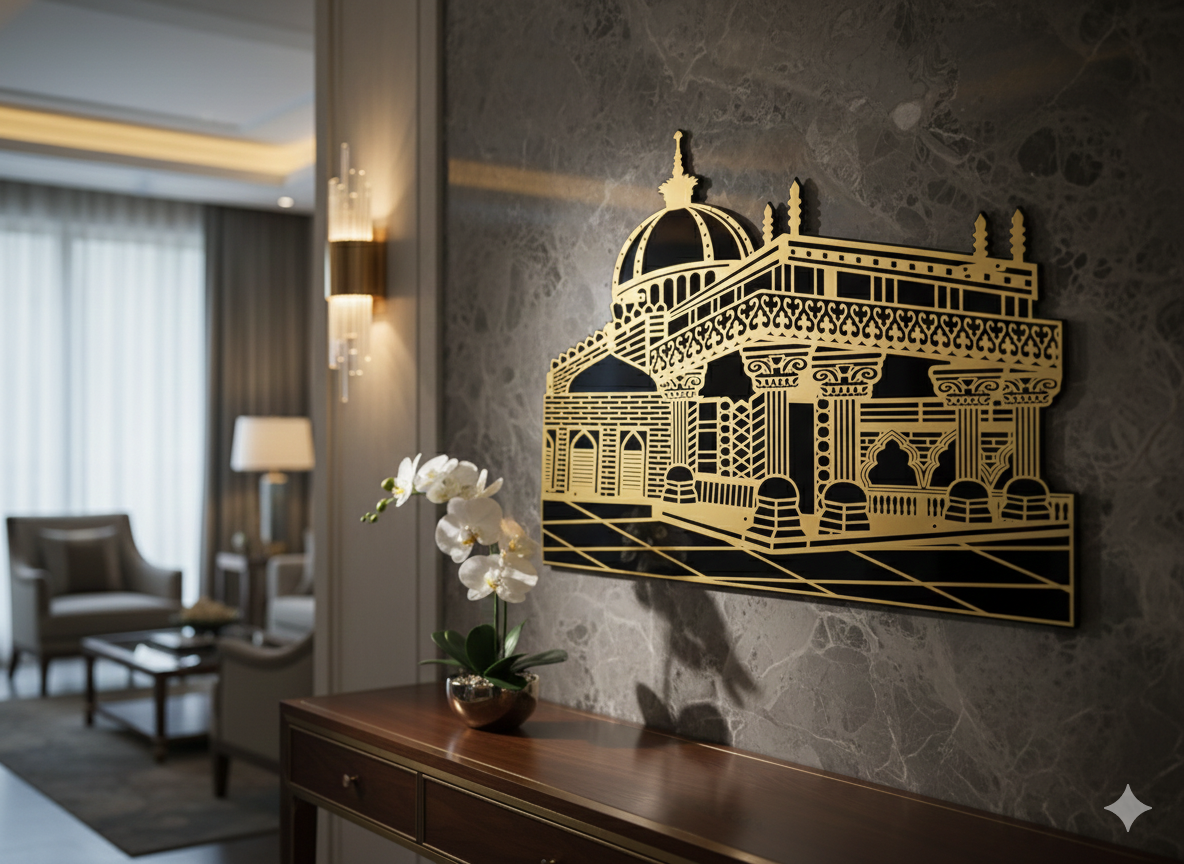 Gold & black mosque art