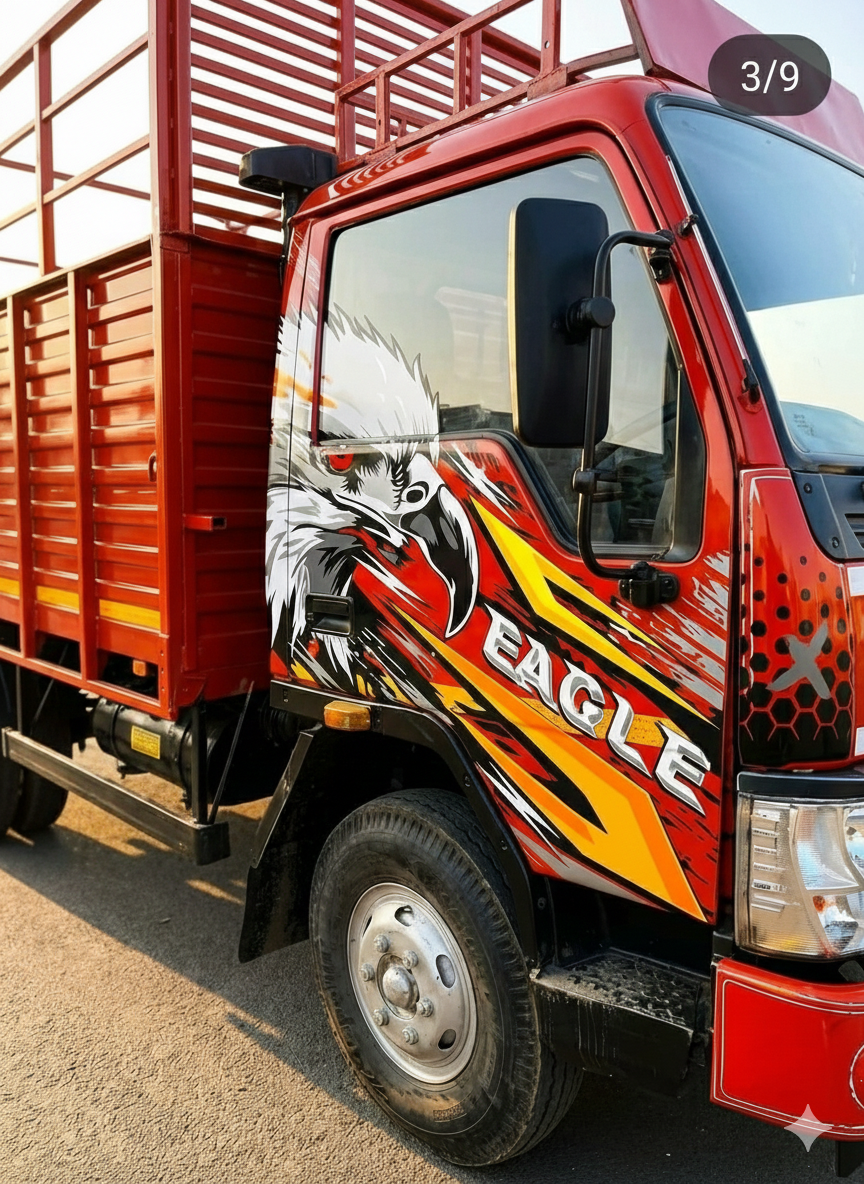 High-impact radium graphics on commercial truck by NP Arts